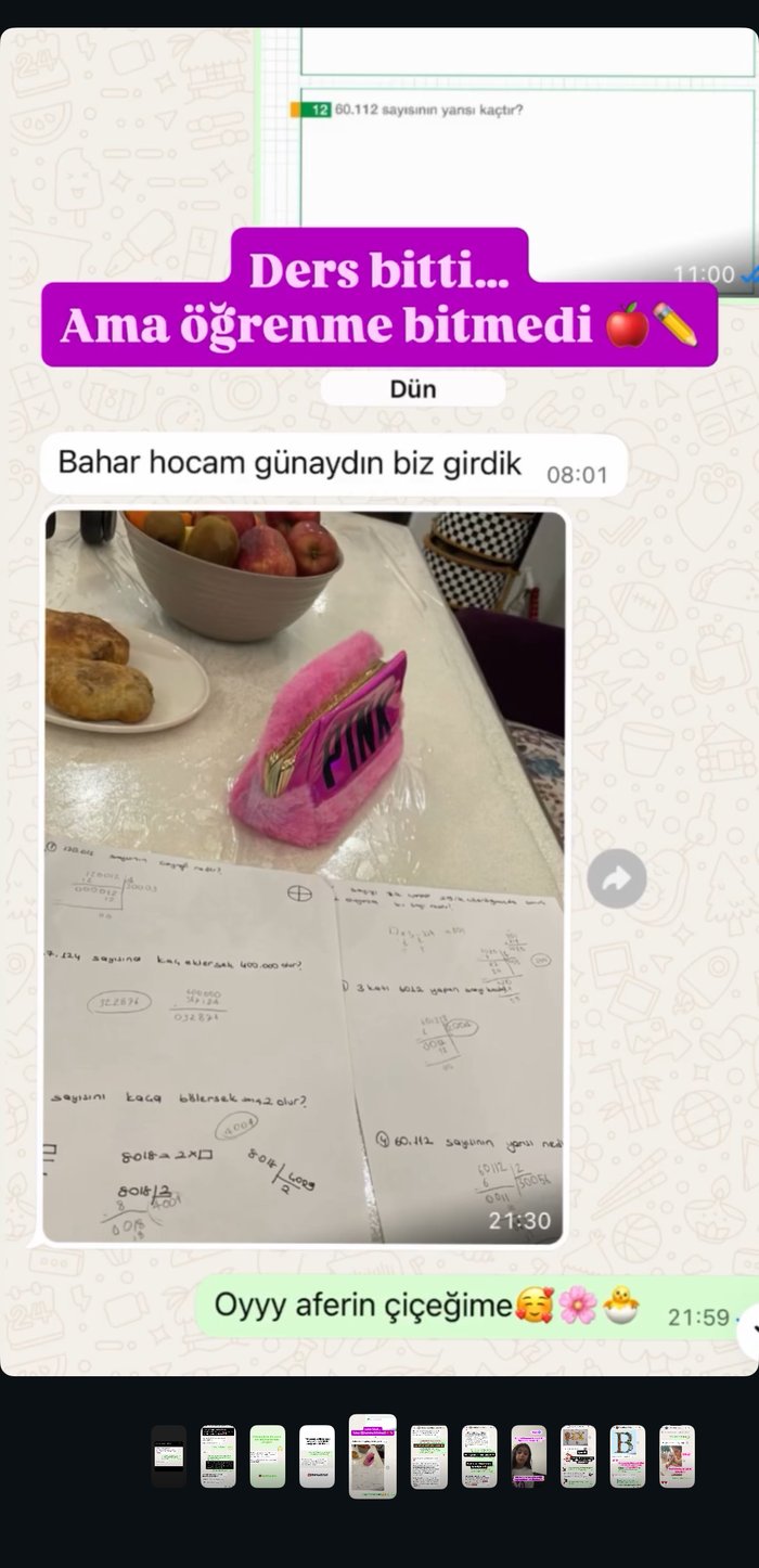 Bir velinin gerçek WhatsApp mesajı - ders bitti ama öğrenme bitmedi